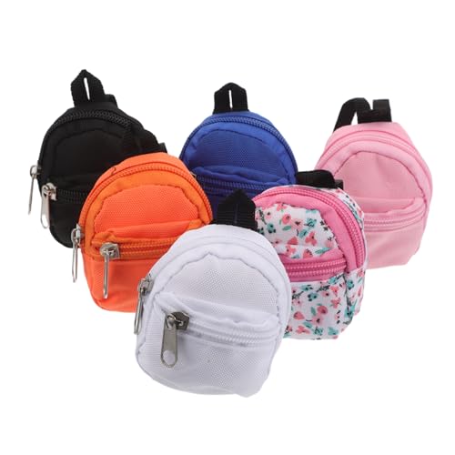 KONTONTY 6 Stück Teiliges Mini Puppen-Rucksack mit Reißverschluss Niedliche Miniatur Stofftaschen in Dunkel Orange Blau und Blumenmuster Vielseitig Kompatibel für Puppenhaus und Reisespaß KONTONTY 6 Stück Teiliges Mini Puppen-Rucksack mit Reißverschluss Niedliche Miniatur Stofftaschen in Dunkel Orange Blau und Blumenmuster Vielseitig Kompatibel für Puppenhaus und Reisespaß von KONTONTY