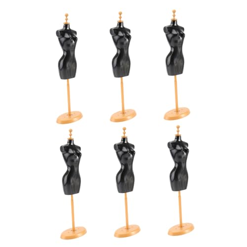 KONTONTY 6 Stück Teiliges Puppenkleider Display Rack für Puppen Schwarz Gold zur Organisation von Puppenkleidern für Nähprojekte Platzsparend und KONTONTY 6 Stück Teiliges Puppenkleider Display Rack für Puppen Schwarz Gold zur Organisation von Puppenkleidern für Nähprojekte Platzsparend und von KONTONTY