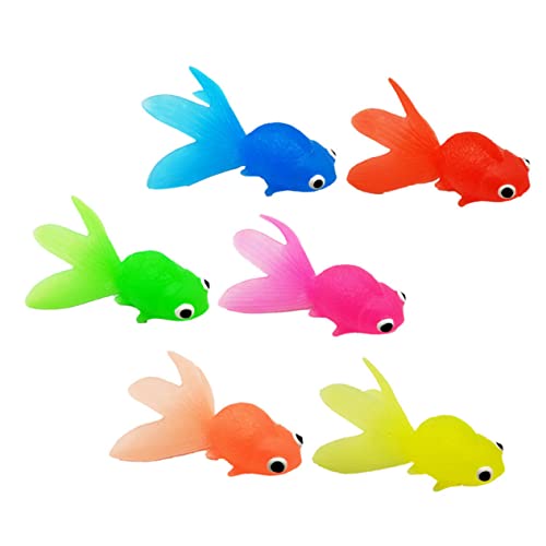 KONTONTY 6 Stück Teiliges Realistische Goldfisch aus Weichem TPR Halbtransparent Sicher für Bunte Aquarium Deko und Badespielzeug für Kinderzimmer und Partygeschenke KONTONTY 6 Stück Teiliges Realistische Goldfisch aus Weichem TPR Halbtransparent Sicher für Bunte Aquarium Deko und Badespielzeug für Kinderzimmer und Partygeschenke von KONTONTY