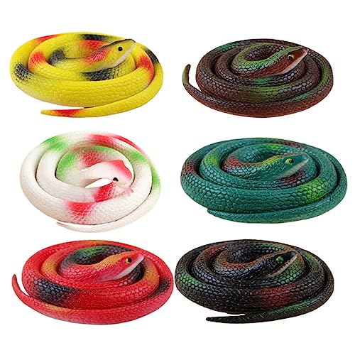 KONTONTY 6 Stück Teiliges Realistische Gummischlangen aus Langlebigem Material Lebensechte und Haptik für Halloween Partys und Streiche Auffällige Deko Sichere und von KONTONTY