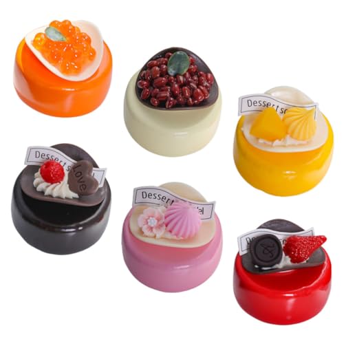 KONTONTY 6 Stück Teiliges Realistische Künstliche Kuchenmodelle Langlebige Tortendeko Lebensnahe Dessert Attrappen für Fotorequisiten Hochzeiten Schaufenster und Gastronomie Display von KONTONTY