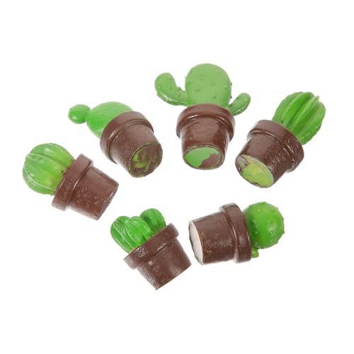 KONTONTY 6 Stück Teiliges Resin Kaktus Ornament Witzige Miniature Cactus Figuren Langlebige Bonsai Deko für Garten Terrasse und Schreibtisch Wetterfest und Vielseitig für Innen und Außen KONTONTY 6 Stück Teiliges Resin Kaktus Ornament Witzige Miniature Cactus Figuren Langlebige Bonsai Deko für Garten Terrasse und Schreibtisch Wetterfest und Vielseitig für Innen und Außen von KONTONTY