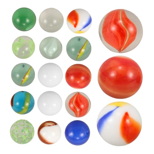 KONTONTY 60 Stück Glas Marmorspielzeug für Ornamente Kind Schüttgut fluoreszierend Tank Glaskugeln Bulk Murmeln Marmor-Edelstein Fischglasperlen Glasmurmeln Masse von KONTONTY