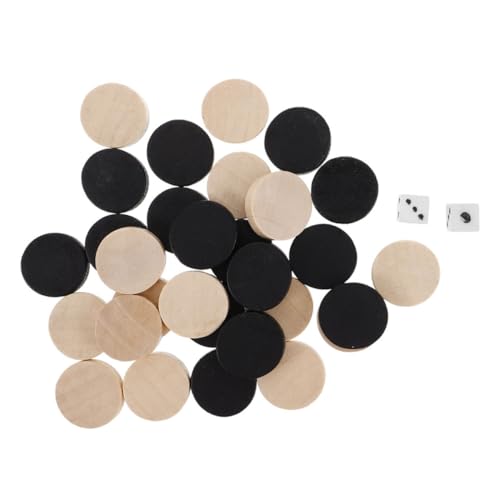 KONTONTY 60 Stück Schachzubehör Holz Dame Brettspiele Dame-Spieltisch elektronisches Backgammon Schachbrett Dame Brettspiel Mini-Damespiel Schach und Dame Jumbo-Checker Schach Dame hölzern von KONTONTY