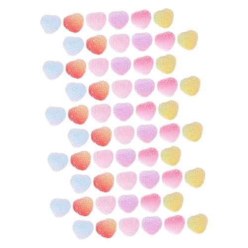 KONTONTY 60st Simulationsgummis Gefälschte Süßigkeiten Gummibonbon-Modell Herz-Fake-bonbons Weiche Bonbonanhänger Simulierte Weiche Perlen Weiches Nail- - Zubehör Harz Handyhülle von KONTONTY