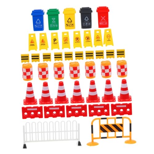 KONTONTY 67 Stück Teiliges Verkehrszeichen spielset für Mini verkehrskegeln und Stoppschildern Fördert Verkehrssicherheit Hand Auge koordination und Frühe Verkehrserziehung für von KONTONTY