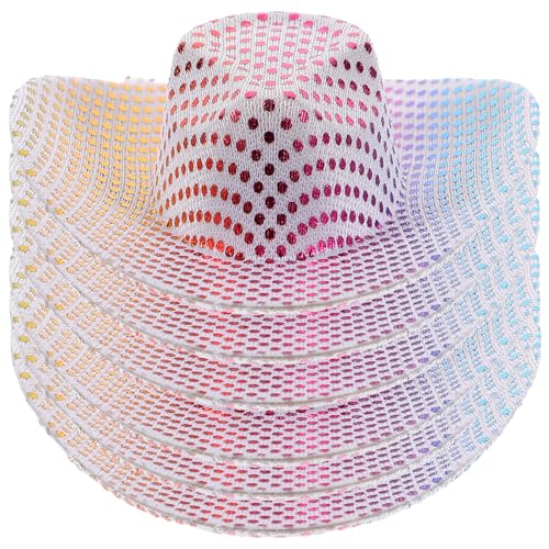 KONTONTY 6St Flaschenverschluss Hüte für Frauen Cowgirl-Hut Kappe Miniatur Cowgirl hat cowgirlhut Puppen Accessoires kleine Hüte für Kuchendekor kleine Hüte für Puppen Mini-Hut Polyester von KONTONTY