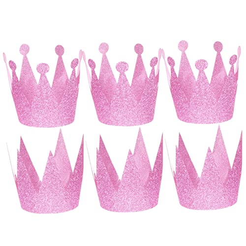 KONTONTY 6st Kronenhut King-hüte Aus Baby-outfits Prinzessin Dekorationen Junge Anzug Papierkönigskronen Alles Zum Geburtstag Hüte Weihnachtskopfbedeckung Kind Rosa von KONTONTY