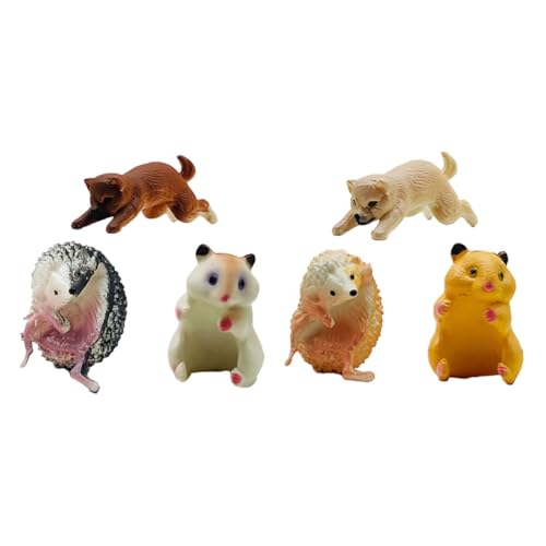 KONTONTY 6St Puppe mit Tiertassenrand einzigartiges Tassendekor kleine Tierverzierung Hamsterpuppe Becherrandmarker PVC von KONTONTY