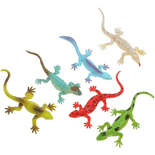 KONTONTY 6St Safe Toy Reptilien Educational Toys Tierfiguren für Dekoration gartendeko kinderspielzeug Reptilientierfigur -Eidechsen-Ornament Plastik von KONTONTY