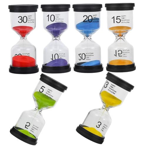 KONTONTY 6St Sanduhr-Ornamente Magnet-Timer Sandkasten Stoppuhren-Timer Kerzensand Wecker Behälter Sanduhren für das Klassenzimmer Toiletten-Sanduhr Badetimer dekorativer Sanduhr-Timer Glas KONTONTY 6St Sanduhr-Ornamente Magnet-Timer Sandkasten Stoppuhren-Timer Kerzensand Wecker Behälter Sanduhren für das Klassenzimmer Toiletten-Sanduhr Badetimer dekorativer Sanduhr-Timer Glas von KONTONTY