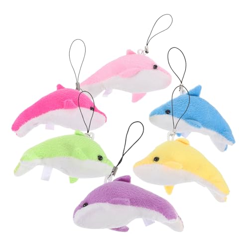 KONTONTY 6St kleines Delfindekor Paillette Delphin stickig Hai Plüschtier Delphin-Dekorationen Kleiner Delfinplüsch Mini-Delphin-Anhänger - Delphin-Hängedekor PP Baumwolle von KONTONTY