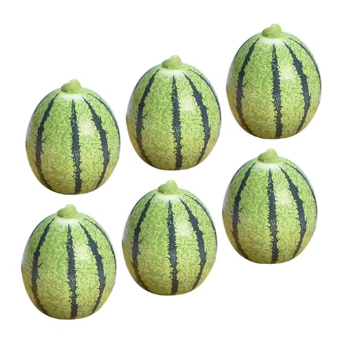 KONTONTY Realistische Mini-wassermelonen-Spielzeug 6 Stück Kunstharz Künstliche Früchte Für Puppenhaus-Dekoration Mini-kunstfrüchte-Set von KONTONTY