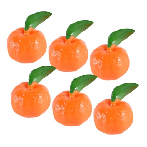 KONTONTY Mini Gefälschte Orange Obst Modell Spielzeug 6pcs PVC Simulation Obst Decor Lebensechte Lebensmittel Requisiten von KONTONTY