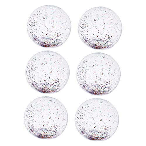 KONTONTY 6Stücke Aufblasbare Strandbälle mit Pailletten Transparentes Ballspielzeug für Strand und Garten Perfektes für Jungen für Sommerpartys von KONTONTY