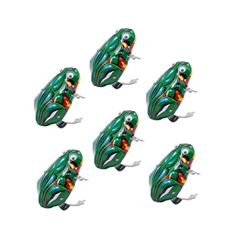 KONTONTY 6Stücke Aufziehspielzeug Frosch Retro für Kognitive Entwicklung Fantasieanregend für Jungen Springendes für Endlosen Spaß von KONTONTY