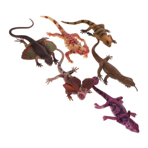 KONTONTY 6Stücke Gefälschte Eidechsenmodelle Realistische Reptilien Tierfiguren Aus Lehrreiche Simulationstierfiguren Für Kreative Spiele Und Bildungszwecke von KONTONTY