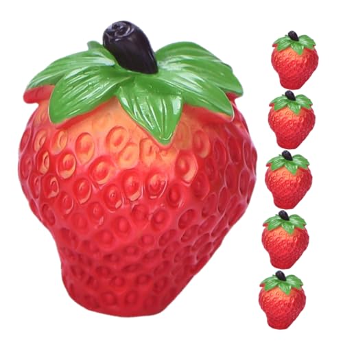 KONTONTY Künstliche Erdbeere Gefälschte Obst 6 Stücke Miniatur Erdbeere Requisiten Für Puppenhaus KONTONTY Künstliche Erdbeere Gefälschte Obst 6 Stücke Miniatur Erdbeere Requisiten Für Puppenhaus von KONTONTY