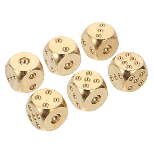 KONTONTY Exquisite Handwerkskunst 6 Stück Messingwürfel und Sicher für Die Verwendung Als Würfeldekor. KONTONTY Exquisite Handwerkskunst 6 Stück Messingwürfel und Sicher für Die Verwendung Als Würfeldekor. von KONTONTY