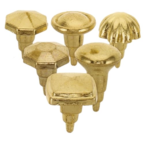 KONTONTY 6st Puppenhausgriff Mini-puppenhauszubehör Mini- Mini-Food- Miniatur-schubladengriffe Miniatur-Dinge Kleine Spielzeuge Miniaturmöbel Winzige Möbel Metall Golden von KONTONTY
