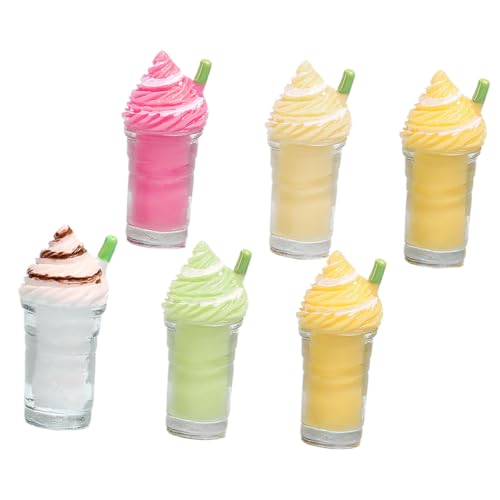 KONTONTY 6St Simulation Tee Tasse Mini-Eisbecher Miniatur-Puppenhausglas Heimwerker Geschenk geschirrset Spielzeug Schrotstroh Mini-Getränk Mini-Essen Modell von KONTONTY