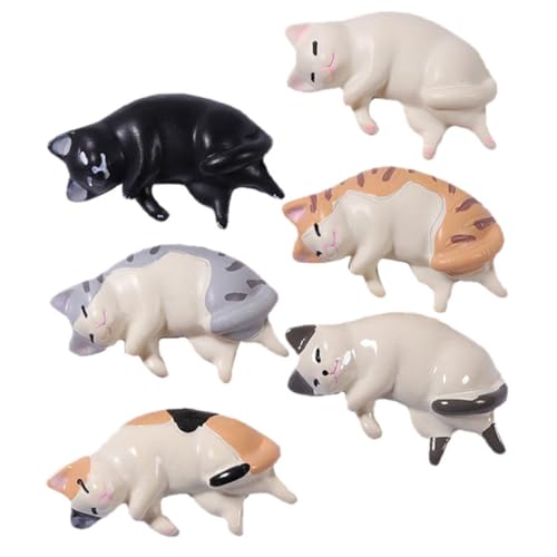 KONTONTY 6 Stücke Figuren Harz Tier Katze Statue Kätzchen Dekorationen Für Home Office Oder Garten Platzsparend KONTONTY 6 Stücke Figuren Harz Tier Katze Statue Kätzchen Dekorationen Für Home Office Oder Garten Platzsparend von KONTONTY