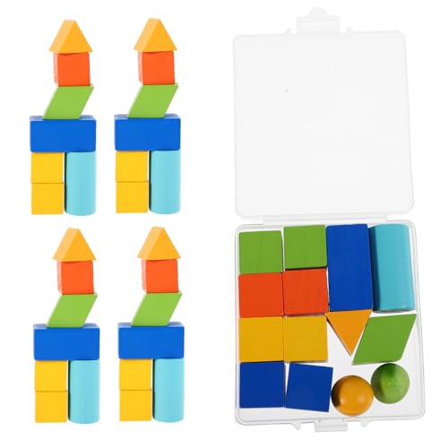 KONTONTY 70 Stück Teiliges Geometrische Körper Montessori Lernspielzeug für Fördert Räumliches und Motorische Fähigkeiten Schulmaterial für Kreatives Mathe Lernspielzeug von KONTONTY