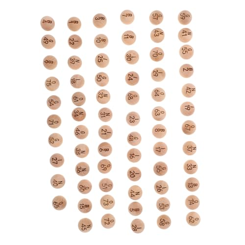 KONTONTY 75 Stück Teiliges Set Nummerierter Holzbingo Bälle mit Klarer Gravur Langlebig Leicht und Tragbar für Teambuilding Eltern Junge Mädchen Spiel und Indoor Outdoor Unterhaltung KONTONTY 75 Stück Teiliges Set Nummerierter Holzbingo Bälle mit Klarer Gravur Langlebig Leicht und Tragbar für Teambuilding Eltern Junge Mädchen Spiel und Indoor Outdoor Unterhaltung von KONTONTY