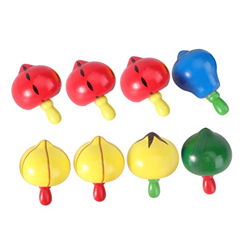 KONTONTY 8 Stück Bunter Fruchtkreisel für kinderspielzeug Hand Tragbares spielsachen Fun Kinderoberteile Holzplatten aus Holz hölzern von KONTONTY