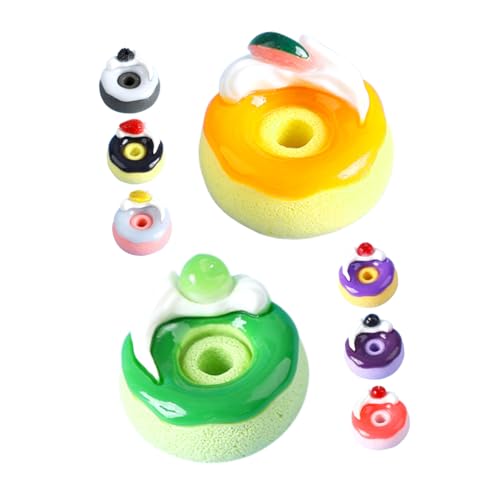 KONTONTY 8 Stück Donut-Anhänger-Perle Donut-Perle Donuts-Harz-Charms KONTONTY 8 Stück Donut-Anhänger-Perle Donut-Perle Donuts-Harz-Charms von KONTONTY
