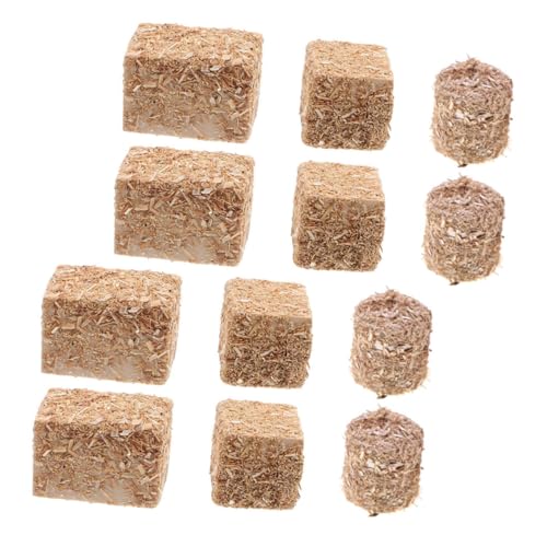 KONTONTY 8 Stück Haystack -Modellzubehör Dollhouse Decor realistische Mini-Heuhaufenballen gefälschter Heuballen Puppenhaus-Halloween Künstliche Heuballen Stroh Heu hölzern von KONTONTY