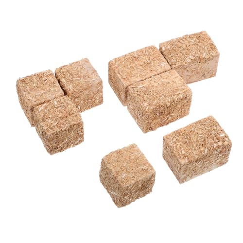 KONTONTY 8 Stück Heuhaufen-Modell Von Heu Fälschung Heu Zur Dekoration Party Miniatur Dekorativ Stroh Klein Gras Büschel Bausatz Mini-ballen-Ornament Ballenmodell Hölzern Khaki von KONTONTY