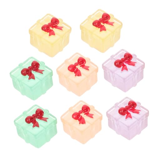 KONTONTY 8 Stück Miniatur Weihnachtsgeschenkboxen Luminous Resin Dekoration mit Niedlichem Bow für Weihnachten für Mini Landschaftszubehör und Heimdekoration KONTONTY 8 Stück Miniatur Weihnachtsgeschenkboxen Luminous Resin Dekoration mit Niedlichem Bow für Weihnachten für Mini Landschaftszubehör und Heimdekoration von KONTONTY