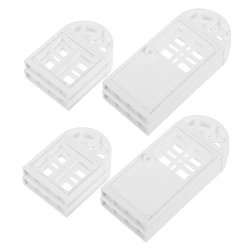 KONTONTY 8 Stück Puppenhausfenster Zum Basteln Mini Fensterrahmen Modell Puppenhausmöbel Zubehör Miniaturen Kunststofffenster Bastelzubehör Mini Szenenzubehör Miniaturmöbel Weiß von KONTONTY