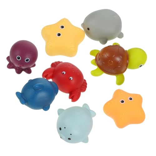 KONTONTY 8 Stück Teiliges Badespielzeug Niedliche Tierfiguren mit Quietscher für Junge Mädchen Geeignet für Badewanne Pool und Strandspiele Fördert Kreativität und Motorik KONTONTY 8 Stück Teiliges Badespielzeug Niedliche Tierfiguren mit Quietscher für Junge Mädchen Geeignet für Badewanne Pool und Strandspiele Fördert Kreativität und Motorik von KONTONTY
