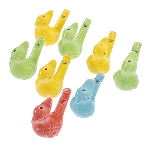 KONTONTY 8 Stück Teiliges Bunte Keramische Wasser Vogelpfeifen Kindersicheres Geruchsfreies Material Langlebig Handliche Trillerpfeifen für Fröhliche Klangspielzeuge für Spiel und von KONTONTY