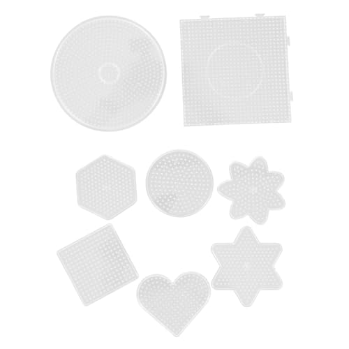 KONTONTY 8 Stück Teiliges DIY Bügelperlen Stecktafeln Transparente Kunststoffplatten für Präzises Basteln Kreative Steckvorlagen für Jugendliche Effizientes Bastelspielzeug von KONTONTY