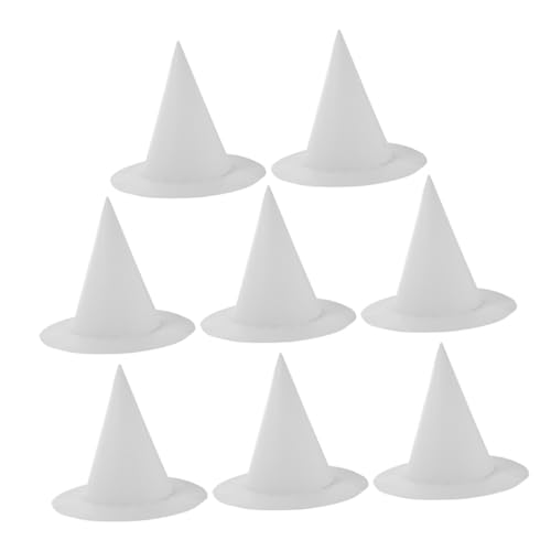 KONTONTY 8 Stück Teiliges DIY Hexenhut aus Robustem Papier Weiße Blanko Bastelhüte zum Bemalen und Dekorieren Kinderfreundliches Halloween Kostümzubehör für Kreative Rollenspiele und KONTONTY 8 Stück Teiliges DIY Hexenhut aus Robustem Papier Weiße Blanko Bastelhüte zum Bemalen und Dekorieren Kinderfreundliches Halloween Kostümzubehör für Kreative Rollenspiele und von KONTONTY