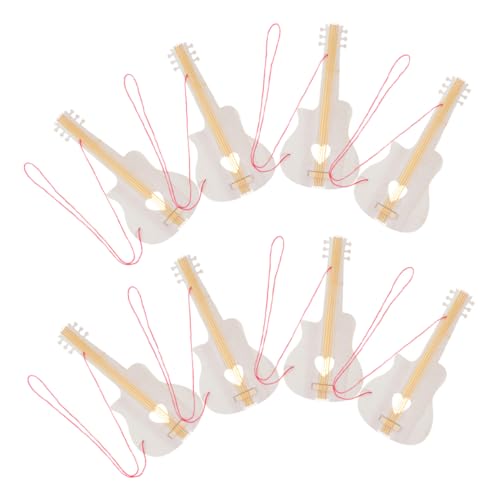 KONTONTY 8 Stück Teiliges DIY Holz Gitarren für Robuste Kindersichere Gitarrenmodelle aus Unlackiertem Holz für Malprojekte Musikalische Bastelarbeiten Anfängerinstrumente Kindergarten von KONTONTY
