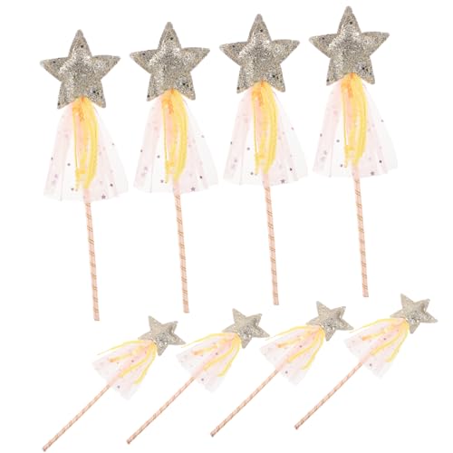 KONTONTY 8 Stück Teiliges Glitzer Stern Feenstäbe für Leichte Tragbare Prinzessin Zauberstäbe mit Funkelnden Sternen für Geburtstagsparty Bühnenauftritt und Fantasievolles Rollenspiel von KONTONTY
