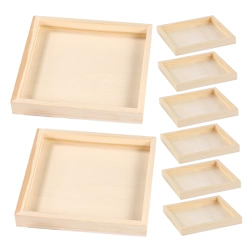 KONTONTY 8 Stück Teiliges Holztablett für Puzzles Stabiles Puzzle Organizer mit Professioneller Flachheit Einzigartiges Design für Räumliche Vorstellungskraft für Familienaktivitäten und von KONTONTY