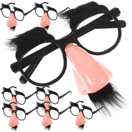KONTONTY 8 Stück Teiliges Lustiges Kostümset mit Brille Großer Nase und Falschem Schnurrbart Kunststoff Requisiten für Männer Cosplay Party Praktische Verkleidung für Karneval und KONTONTY 8 Stück Teiliges Lustiges Kostümset mit Brille Großer Nase und Falschem Schnurrbart Kunststoff Requisiten für Männer Cosplay Party Praktische Verkleidung für Karneval und von KONTONTY