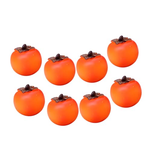 KONTONTY 8 Stück Teiliges Mini Obst Dekorationsset Realistische Kunstharz Persimmon Modelle für Puppenhaus Fotografie Requisiten und Kreative Raumgestaltung von KONTONTY