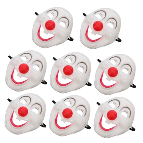 KONTONTY 8 Stück Teiliges PVC Clown Masken mit Lachendem Gesicht Leichte Vollgesichts-masken für Karneval Halloween und Faschingsparty Wiederverwendbar und Einfach zu Reinigen als von KONTONTY