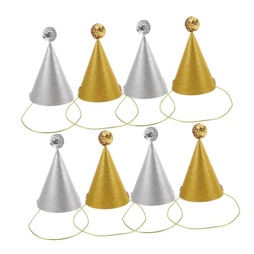 KONTONTY 8 Stück Teiliges Party Hut mit Gold und Silberfarbenen Glitzerelementen Geburtstagskegel für Junge Mädchen Bequeme Papierhüte als Vielseitige Partydekoration und Foto Requisiten KONTONTY 8 Stück Teiliges Party Hut mit Gold und Silberfarbenen Glitzerelementen Geburtstagskegel für Junge Mädchen Bequeme Papierhüte als Vielseitige Partydekoration und Foto Requisiten von KONTONTY