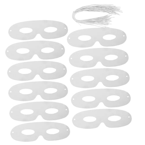 KONTONTY 80 Stück Teiliges Weiße Pappmasken zum Bemalen DIY Karneval Masken aus Stabilem Papier Leere Bastelmasken für Fasching Gruppenevents und Kreative Handarbeiten von KONTONTY