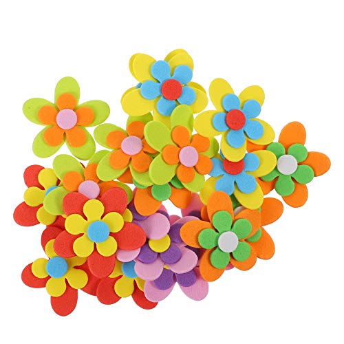 KONTONTY Aufkleber Zum Basteln Und Basteln 81 Stück Eva-Aufkleber Selbstklebende Blumenaufkleber Für Jungen Und Mädchen Zufälliger Stil von KONTONTY
