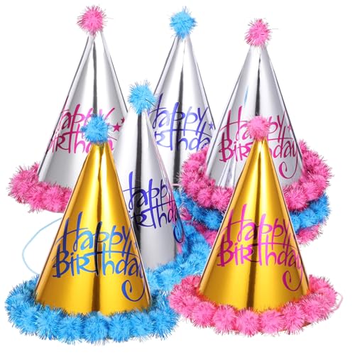 KONTONTY 8St Geburtstagshut Geburtstagsparty-Hut Geburtstag Luftballons Partyhüte für Erwachsene partyhüte party sachen Geburtstagsmützen für Geburtstagsfeier Hut Papier von KONTONTY