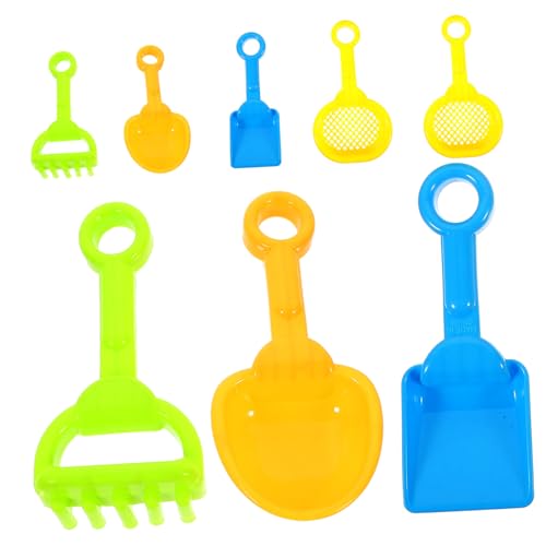KONTONTY 8Stücke Teiliges Sandspielzeug Set für Schaufeln Eimer und Förmchen für Strand Sandkasten und Badewanne Robuste Leichte Kunststoffschaufeln von KONTONTY