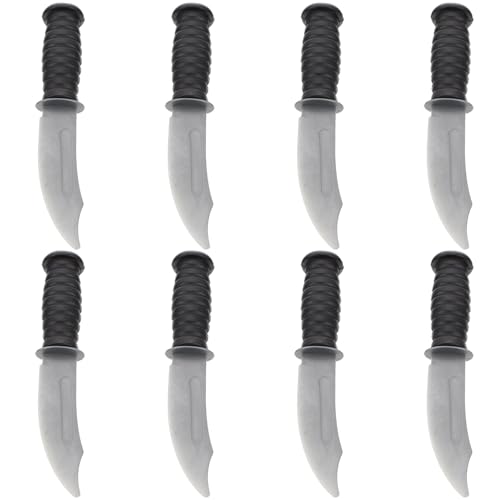 KONTONTY 8st Nachahmung Eines Messerspielzeugs Simulationsschneiderspielzeug Halloween-Performance-Requisite Cosplay -Requisiten Halloween-Cutter-Requisiten Realistischer Fräser Black PVC von KONTONTY